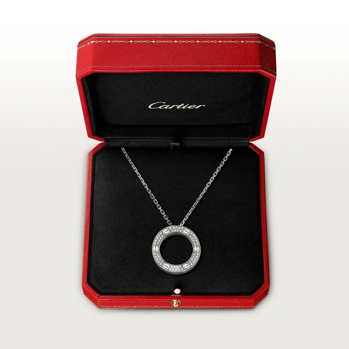 Screw Love Necklace With Diamond Paved N3711