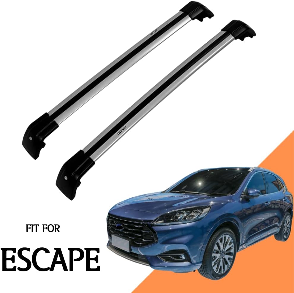Roof Rack Side Rails Cross Bars for Ford Escape 2020 2021 2022 (Silver/Black) N720