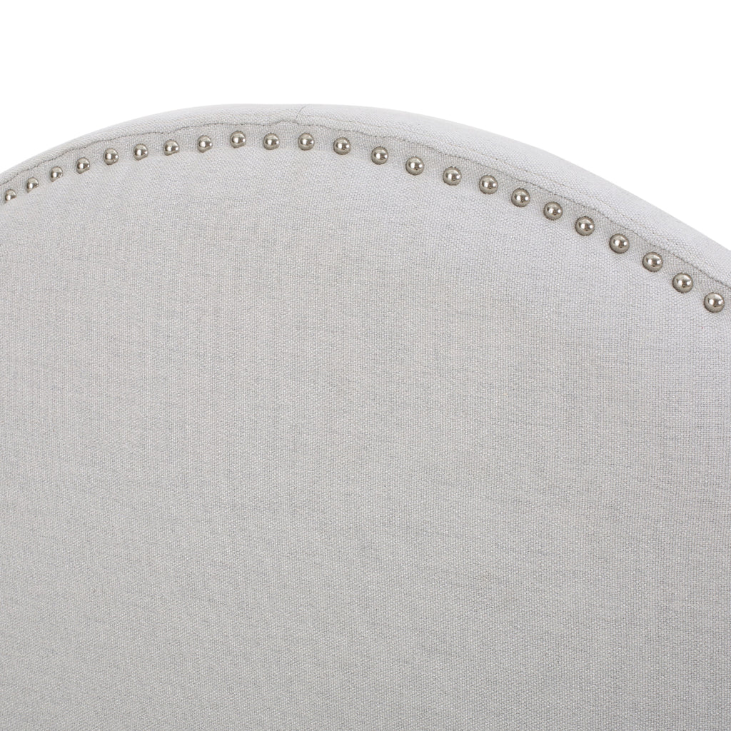 Light Gray Fabric Full/Queen Headboard with Nailhead Trim R34790