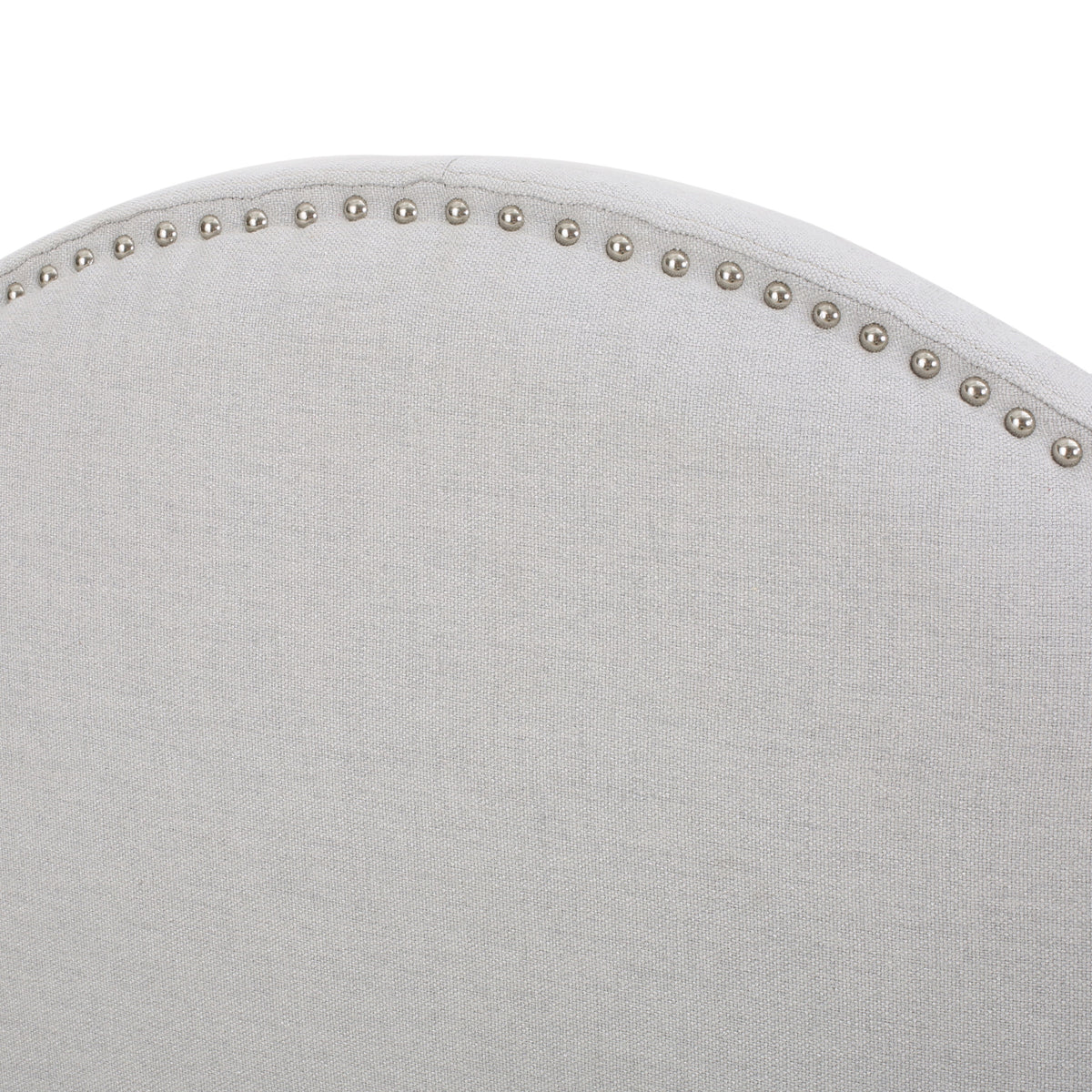 Light Gray Fabric Full/Queen Headboard with Nailhead Trim R34790