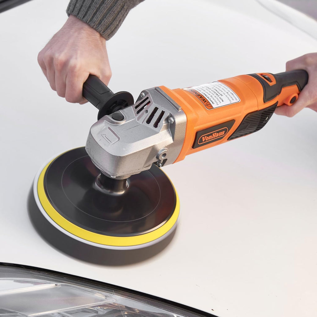 7-Inch Rotary Polisher with 7 Pads, 10-Amp, 600-3000 RPM Q94667