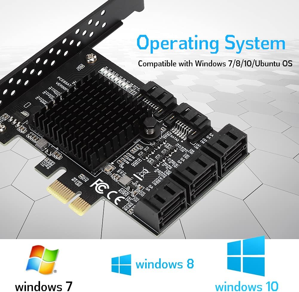 8 Ports PCI-E to SATA 3.0 Expansion Card with Driver Disc U93797