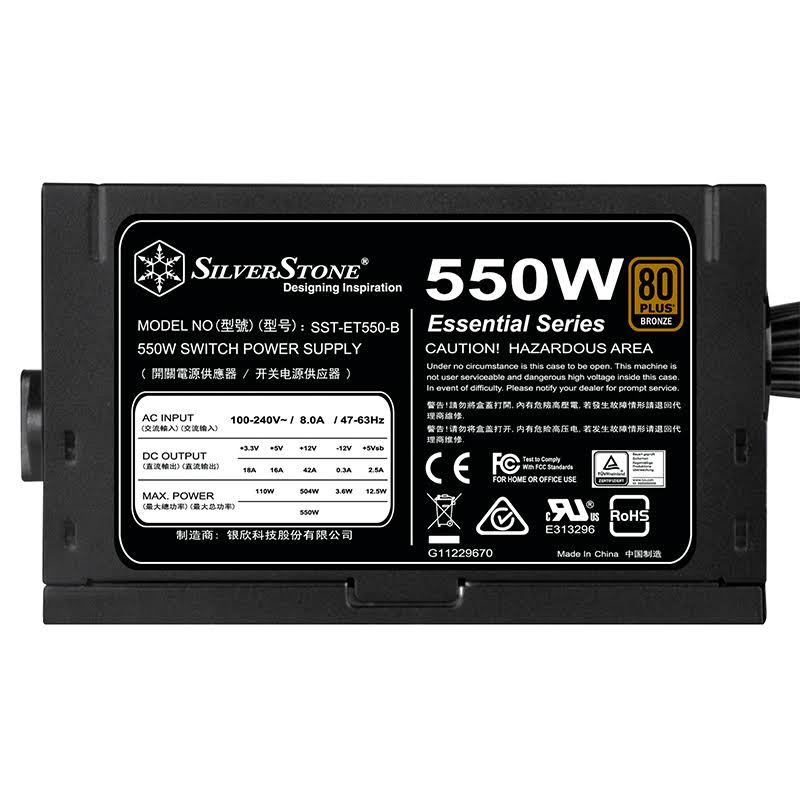 550 Watt 80 Plus Bronze ATX Power Supply U717813