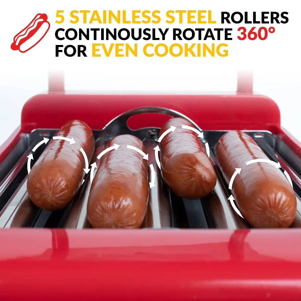 Hot Dog Roller and Bun Warmer, 8 Hot Dog and 6 Bun Capacity D237