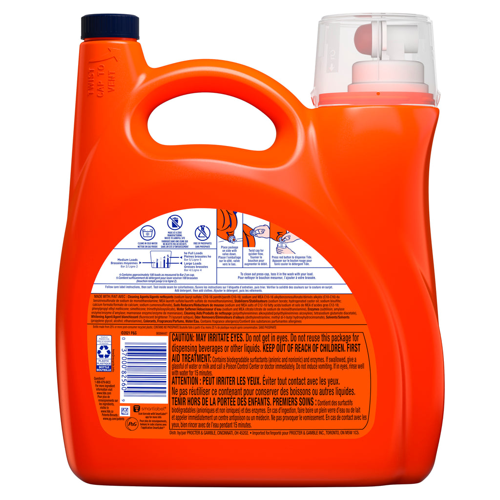 Tide Liquid Laundry Detergent, 154 fl oz, 100 Loads X48507
