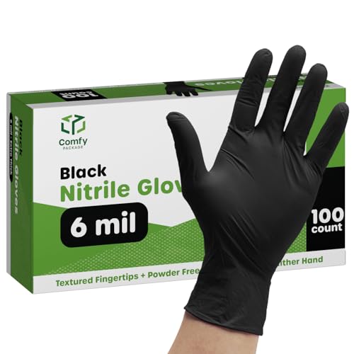 Black Nitrile Disposable Gloves W15278