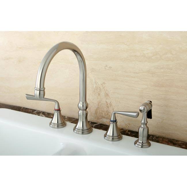 Polished Brass Widespread Kitchen Faucet with Sprayer F905338