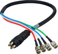 4K UHD 3G HD-SDI Coax MDM-BNC 4 Channel DIN Male to BNC Camera Breakout Cable - 100 ft W94060