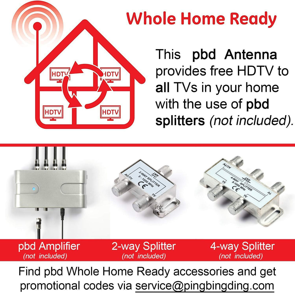Outdoor TV Antenna with Mounting Pole and 50FT Coax Cable I79217