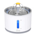Cat Water Fountain with Stainless Steel Lid, 2.4L Automatic Fountain with LED Light M412