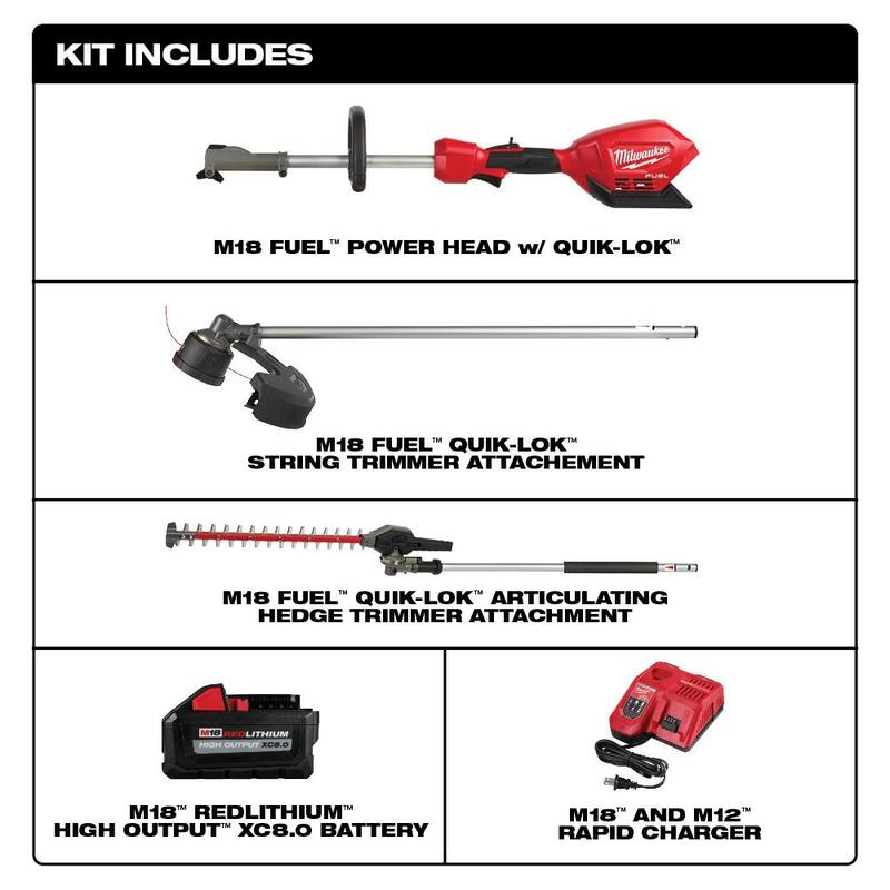Lithium Ion Brushless Cordless String Trimmer Kit with Hedge Trimmer Attachment R166