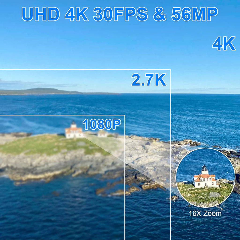4K 56MP Vlogging Camera with External Microphone and IR Night Vision P454019
