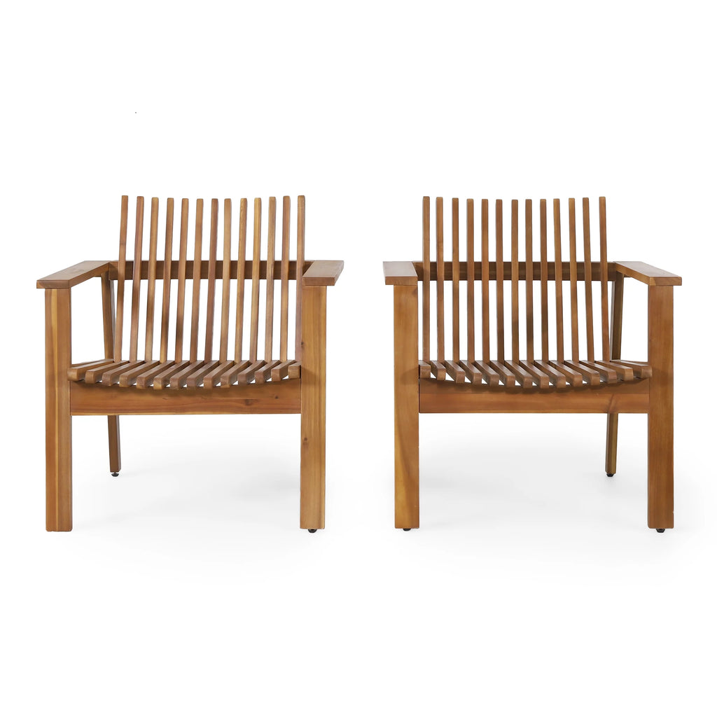 Acacia Wood Club Chairs, Set of 2 J583554