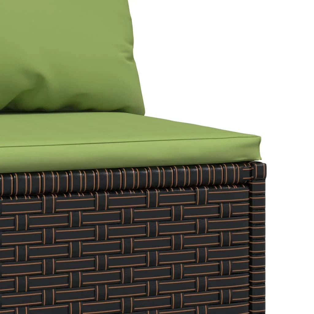 Brown Poly Rattan Patio Sofa with Cushions B235