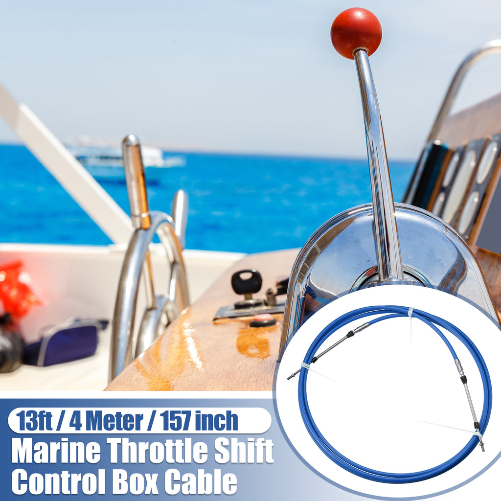 2pcs 13ft Marine Throttle Shift Remote Control Box Cable for Outboard Engine Boat Q500