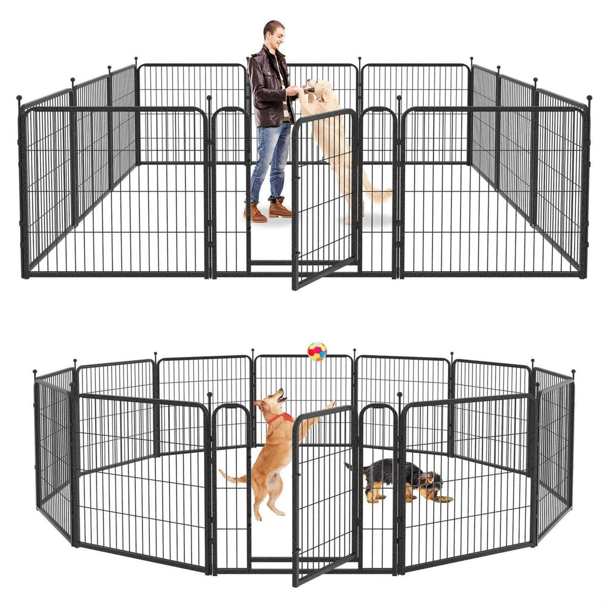 Heavy Duty Anti-Rust Dog Playpen with Doors S989930