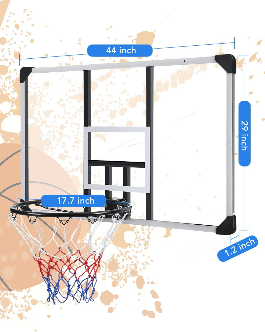 44 Basketball Backboard and Rim Combo R132810