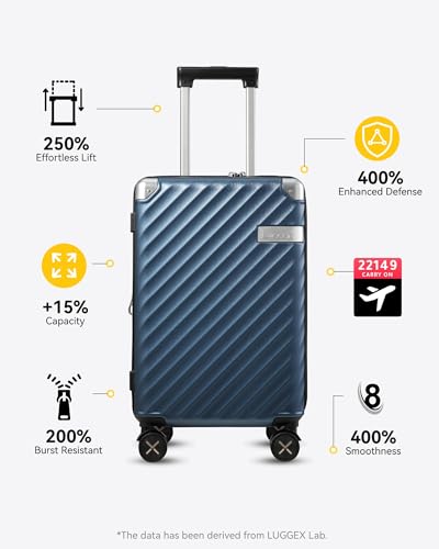 Polycarbonate Expandable Hard Shell Spinner Luggage Charcoal Metallic D2954