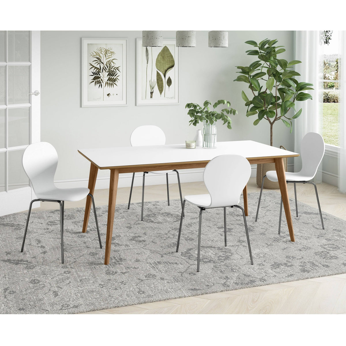 White/Natural Rectangular Dining Table S748008