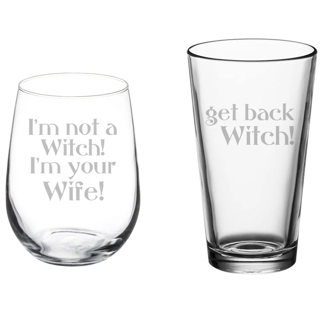 Set of 2 Stemless Wine & Beer Pint Glasses L947273