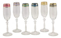 Set of 6 Floral Champagne Flute Wine Glasses M773793